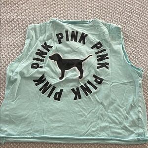 PINK Victoria's Secret Mint Tank with Black Dog Logo
